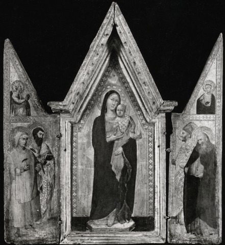 Sotheby's — Gaddi Agnolo - sec. XIV - Madonna con Bambino; Santi; Angelo annunciante; Maria Vergine annunciata — insieme